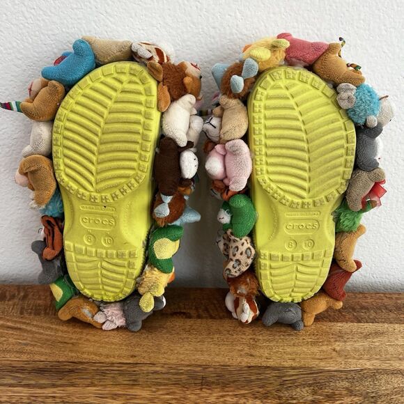 Teddy Bear Crocs Adult Sz 8M/10W Unisex Flawed Read Artsy Holidays Quirky Rare main image 4